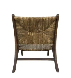 MOYCOR Fauteuils Fauteuil En Bois Marron Et Beige -Magasin De Chaises fauteuil en bois marron et beige 3