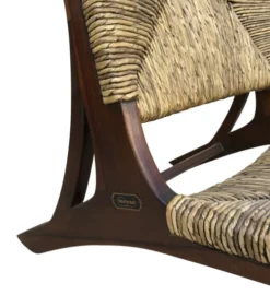 MOYCOR Fauteuils Fauteuil En Bois Marron Et Beige -Magasin De Chaises fauteuil en bois marron et beige 5