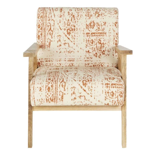 Maisons Du Monde Fauteuils Fauteuil En Coton Façon Tapisserie Multicolore Et Bois De Manguier 2 Maisons Du Monde Fauteuils Fauteuil En Coton Façon Tapisserie Multicolore Et Bois De Manguier – Image 2