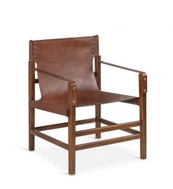 MOYCOR Fauteuils Fauteuil En Cuir Et Bois Marron
