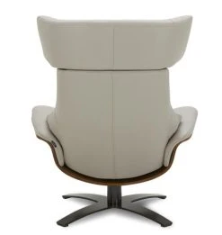 My New Design Fauteuils Fauteuil En Cuir Et Chêne Naturel - Cuir Gris -Magasin De Chaises fauteuil en cuir et chene naturel cuir gris 2