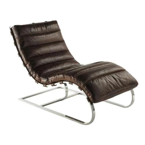 Fauteuil en cuir marron Maisons Du Monde Assises Fauteuil En Cuir Marron -Magasin De Chaises fauteuil en cuir marron 1000 4 19 104979 1