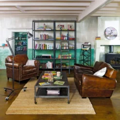 Maisons Du Monde Fauteuils Fauteuil En Cuir Marron Effet Vieilli 5 Maisons Du Monde Fauteuils Fauteuil En Cuir Marron Effet Vieilli -Magasin De Chaises fauteuil en cuir marron effet vieilli 1000 1 25 116383 5