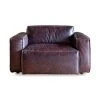 PIB Fauteuils Fauteuil En Cuir Pleine Fleur Rouge Marsala