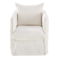 Maisons Du Monde Fauteuils Fauteuil En Lin Froissé Blanc -Magasin De Chaises fauteuil en lin froisse blanc louvain 1000 0 29 201093 1 1