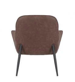 MOYCOR Fauteuils Fauteuil En Métal Noir Et Similicuir Marron -Magasin De Chaises fauteuil en metal noir et similicuir marron 3