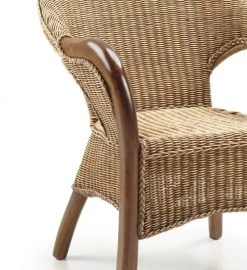 MOYCOR Fauteuils Fauteuil En Rotin Et Bois Marron -Magasin De Chaises fauteuil en rotin et bois marron 2