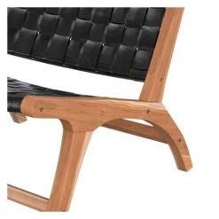 Rendez Vous Déco Fauteuils Fauteuil En Teck Et Cuir Tréssé Noir 3 Rendez Vous Déco Fauteuils Fauteuil En Teck Et Cuir Tréssé Noir -Magasin De Chaises fauteuil en teck et cuir tresse noir 3