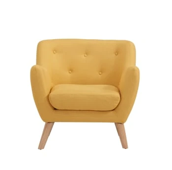 Fauteuil en tissu 1 place jaune Baita Fauteuils Fauteuil En Tissu 1 Place Jaune -Magasin De Chaises fauteuil en tissu 1 place jaune 5