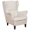 Beliani Fauteuils Fauteuil En Tissu Beige Clair