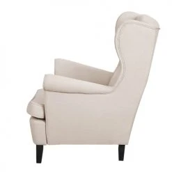 Beliani Fauteuils Fauteuil En Tissu Beige Clair -Magasin De Chaises fauteuil en tissu beige clair 3