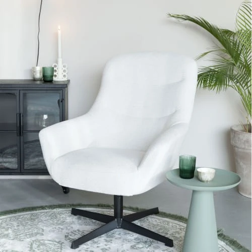 Fauteuil en tissu bouclette ecru Drawer Fauteuils Fauteuil En Tissu Bouclette Ecru -Magasin De Chaises fauteuil en tissu bouclette ecru 1