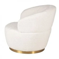 Zago Fauteuils Fauteuil En Tissu Effet Mohair Couleur Crème Pivotant -Magasin De Chaises fauteuil en tissu effet mohair couleur creme pivotant 4