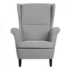 Beliani Fauteuils Fauteuil En Tissu Gris -Magasin De Chaises fauteuil en tissu gris 8