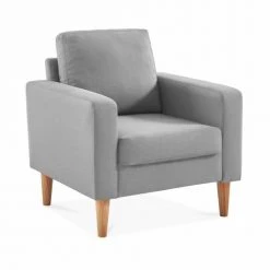 Alice's Garden Fauteuils Fauteuil En Tissu Gris Clair