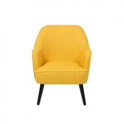 Beliani Fauteuils Fauteuil En Tissu Jaune -Magasin De Chaises fauteuil en tissu jaune 2