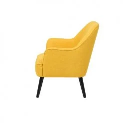 Beliani Fauteuils Fauteuil En Tissu Jaune -Magasin De Chaises fauteuil en tissu jaune 4