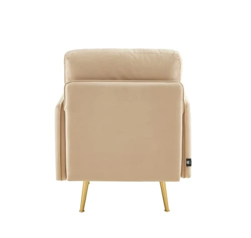 Fauteuil en velours 1 place beige Baita Fauteuils Fauteuil En Velours 1 Place Beige -Magasin De Chaises fauteuil en velours 1 place beige 3
