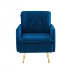 Baita Fauteuils Fauteuil En Velours 1 Place Bleu Marine