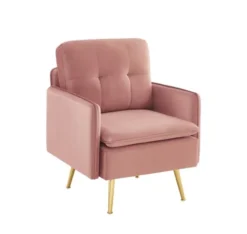 Baita Fauteuils Fauteuil En Velours 1 Place Rose Poudré -Magasin De Chaises fauteuil en velours 1 place rose poudre 2