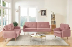 Baita Fauteuils Fauteuil En Velours 1 Place Rose Poudré -Magasin De Chaises fauteuil en velours 1 place rose poudre 5