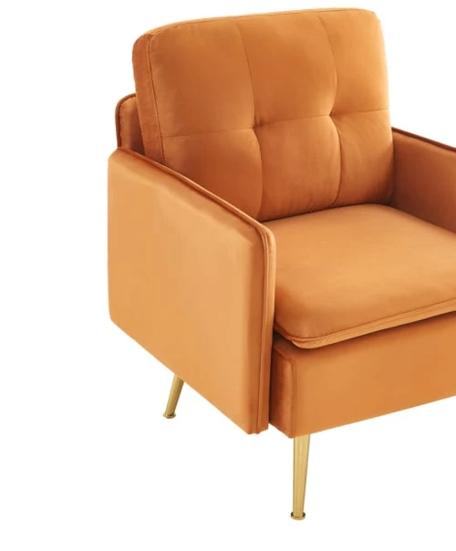 Fauteuil en velours 1 place rouille Baita Fauteuils Fauteuil En Velours 1 Place Rouille -Magasin De Chaises fauteuil en velours 1 place rouille 4