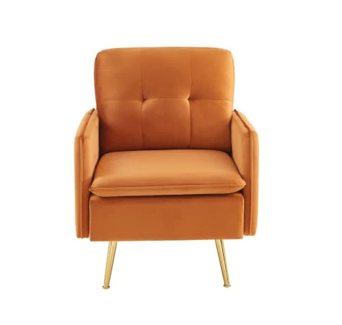 Fauteuil en velours 1 place rouille Baita Fauteuils Fauteuil En Velours 1 Place Rouille -Magasin De Chaises fauteuil en velours 1 place rouille