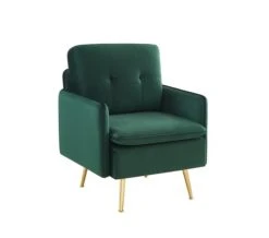 Baita Fauteuils Fauteuil En Velours 1 Place Vert Foncé -Magasin De Chaises fauteuil en velours 1 place vert fonce 2