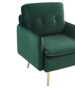 Baita Fauteuils Fauteuil En Velours 1 Place Vert Foncé -Magasin De Chaises fauteuil en velours 1 place vert fonce 4