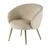 Maisons Du Monde Fauteuils Fauteuil En Velours Beige