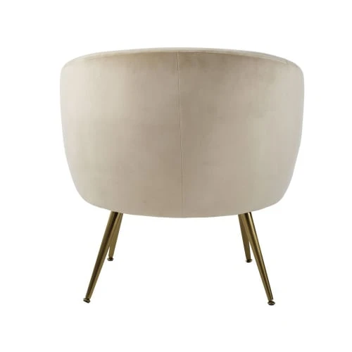 Fauteuil en velours beige Maisons Du Monde Fauteuils Fauteuil En Velours Beige -Magasin De Chaises fauteuil en velours beige 1000 2 32 209952 3
