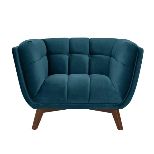 Fauteuil en velours bleu canard Rendez Vous Déco Fauteuils Fauteuil En Velours Bleu Canard -Magasin De Chaises fauteuil en velours bleu canard