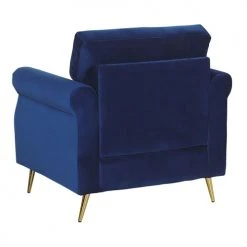 Beliani Fauteuils Fauteuil En Velours Bleu Cobalt -Magasin De Chaises fauteuil en velours bleu cobalt 3