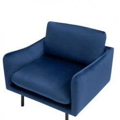 Beliani Fauteuils Fauteuil En Velours Bleu Foncé -Magasin De Chaises fauteuil en velours bleu fonce 10