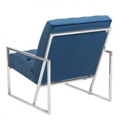 Beliani Fauteuils Fauteuil En Velours Bleu Foncé -Magasin De Chaises fauteuil en velours bleu fonce 3