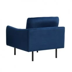 Beliani Fauteuils Fauteuil En Velours Bleu Foncé -Magasin De Chaises fauteuil en velours bleu fonce 9