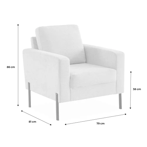 Fauteuil en velours côtelé beige Alice's Garden Fauteuils Fauteuil En Velours Côtelé Beige -Magasin De Chaises fauteuil en velours cotele beige 3