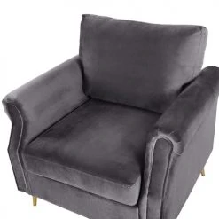 Beliani Fauteuils Fauteuil En Velours Gris -Magasin De Chaises fauteuil en velours gris 10