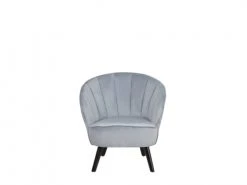 Beliani Fauteuils Fauteuil En Velours Gris Clair -Magasin De Chaises fauteuil en velours gris clair 2