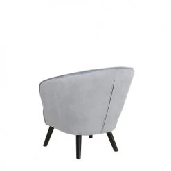 Beliani Fauteuils Fauteuil En Velours Gris Clair -Magasin De Chaises fauteuil en velours gris clair 4