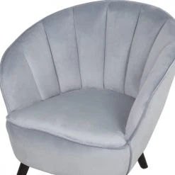 Beliani Fauteuils Fauteuil En Velours Gris Clair -Magasin De Chaises fauteuil en velours gris clair 5