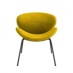 Potiron Paris Fauteuils Fauteuil En Velours Jaune Moutarde -Magasin De Chaises fauteuil en velours jaune moutarde 3