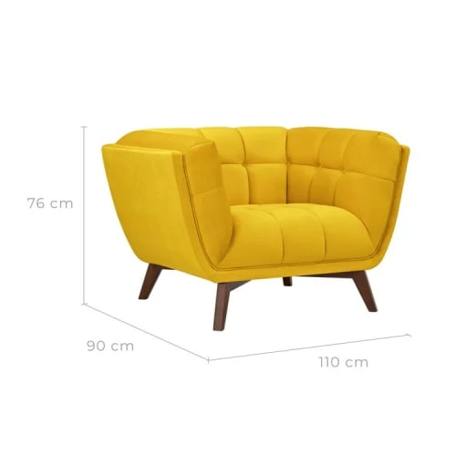 Fauteuil en velours jaune pieds Rendez Vous Déco Fauteuils Fauteuil En Velours Jaune Pieds -Magasin De Chaises fauteuil en velours jaune pieds 2