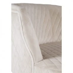 Now’s Home Fauteuils Fauteuil En Velours Matelassé écru Pieds En Métal Noir -Magasin De Chaises fauteuil en velours matelasse ecru pieds en metal noir 5