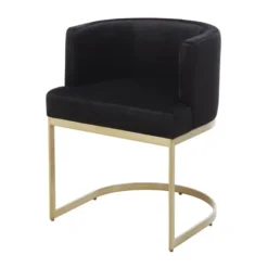 Maisons Du Monde Fauteuils Fauteuil En Velours Noir Et Métal Coloris Laiton