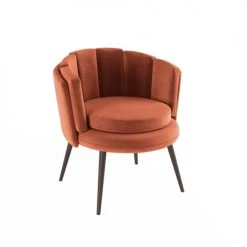 Potiron Paris Fauteuils Fauteuil En Velours Ocre -Magasin De Chaises fauteuil en velours ocre 4