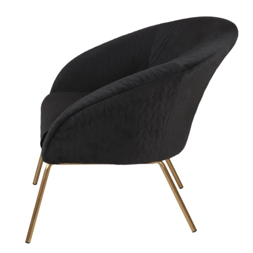 Fauteuil en velours piqué et pieds dorés Zago Fauteuils Fauteuil En Velours Piqué Et Pieds Dorés -Magasin De Chaises fauteuil en velours pique et pieds dores 4