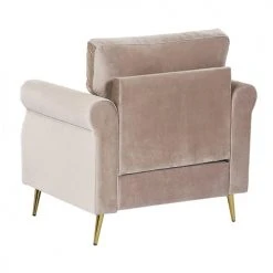 Beliani Fauteuils Fauteuil En Velours Taupe -Magasin De Chaises fauteuil en velours taupe 3