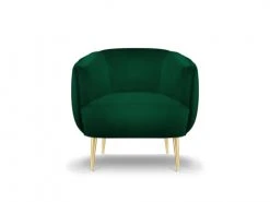 Micadoni Home Fauteuils Fauteuil En Velours Vert Bouteille