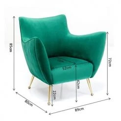 Kare Design Fauteuils Fauteuil En Velours Vert Et Acier Doré -Magasin De Chaises fauteuil en velours vert et acier dore 2